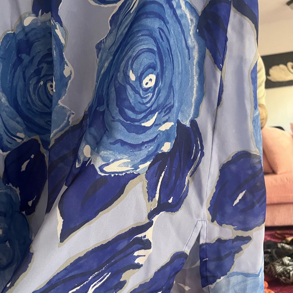 Vintage floral watercolor swim cover up - Picture 2 of 5